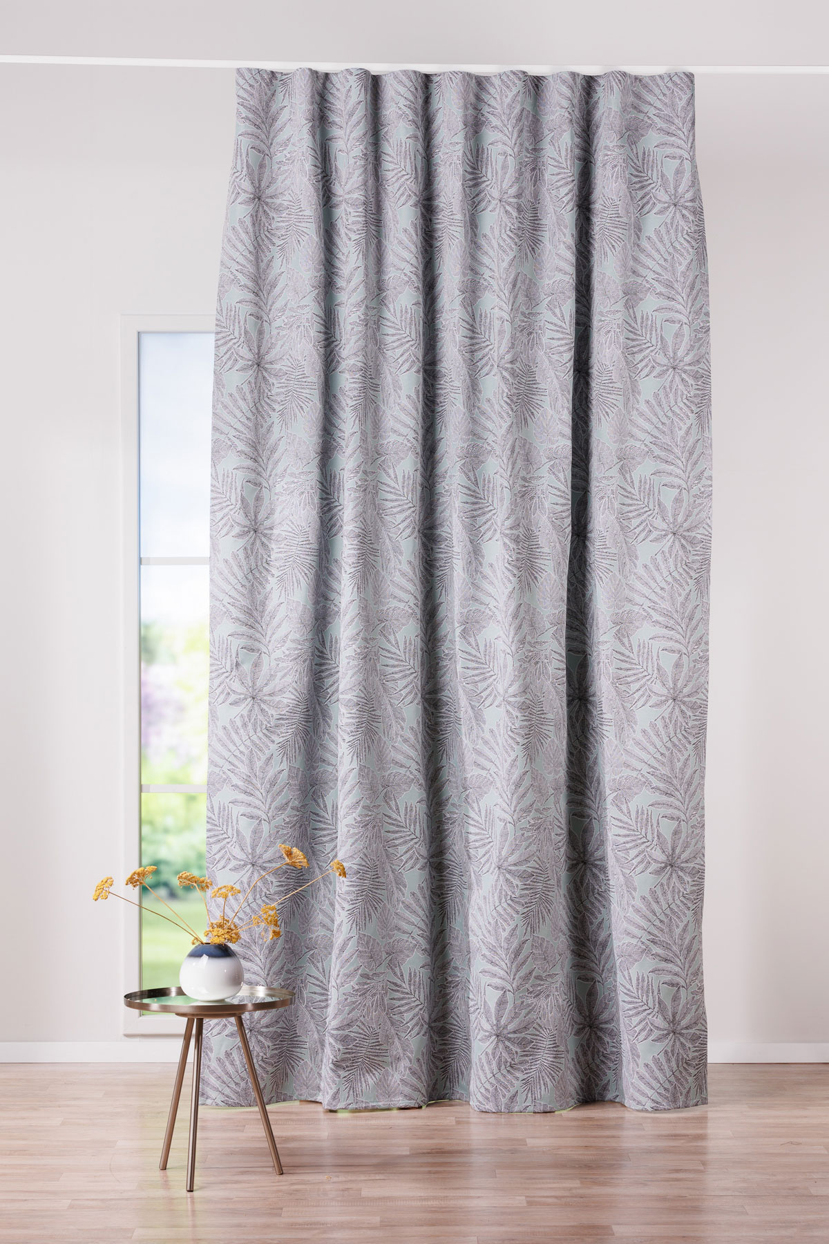 sonos green print curtain