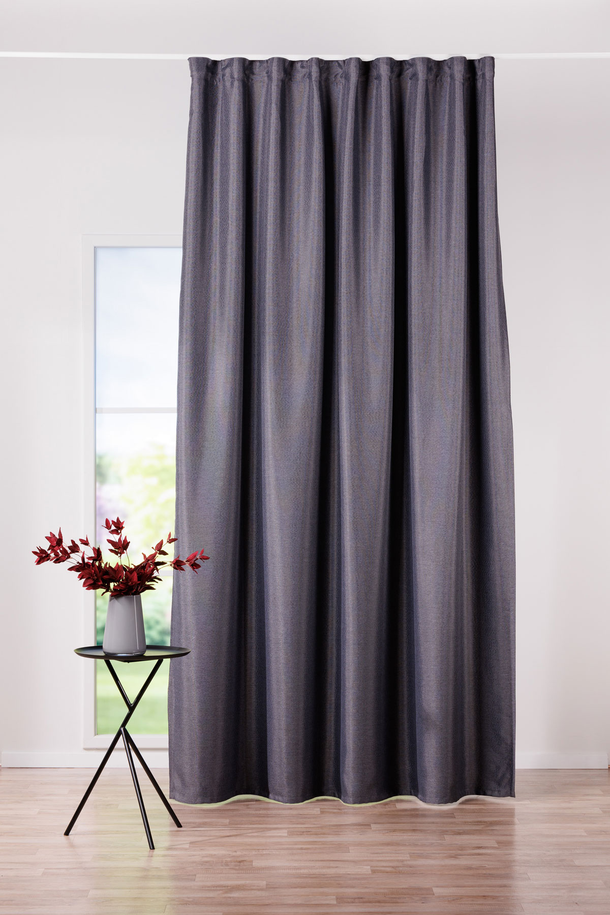 minos black print curtain