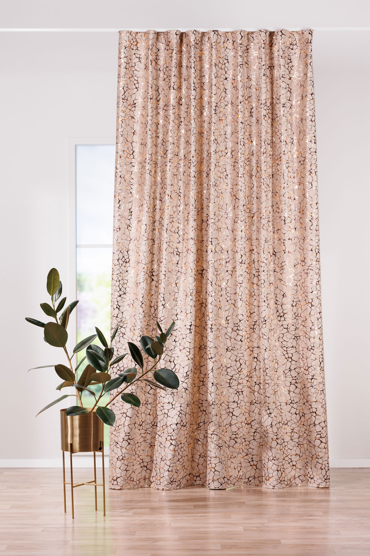 roca beige print curtain