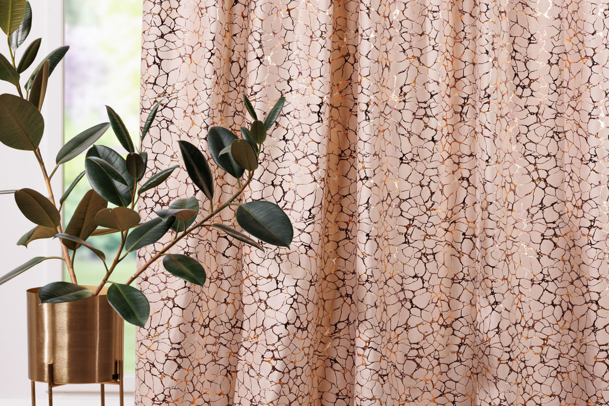 roca beige print curtain